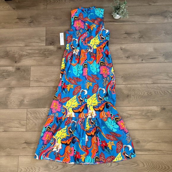 NWT London Times Floral Multicolor Maxi Dress Size 10 - Picture 6 of 8
